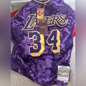 Lakers Shaquille O'Neal Mitchell & Ness 1996/97 Purple Lunar New Year Jersey